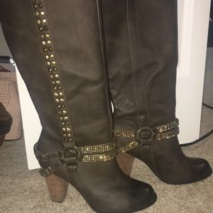 Studded heel boots